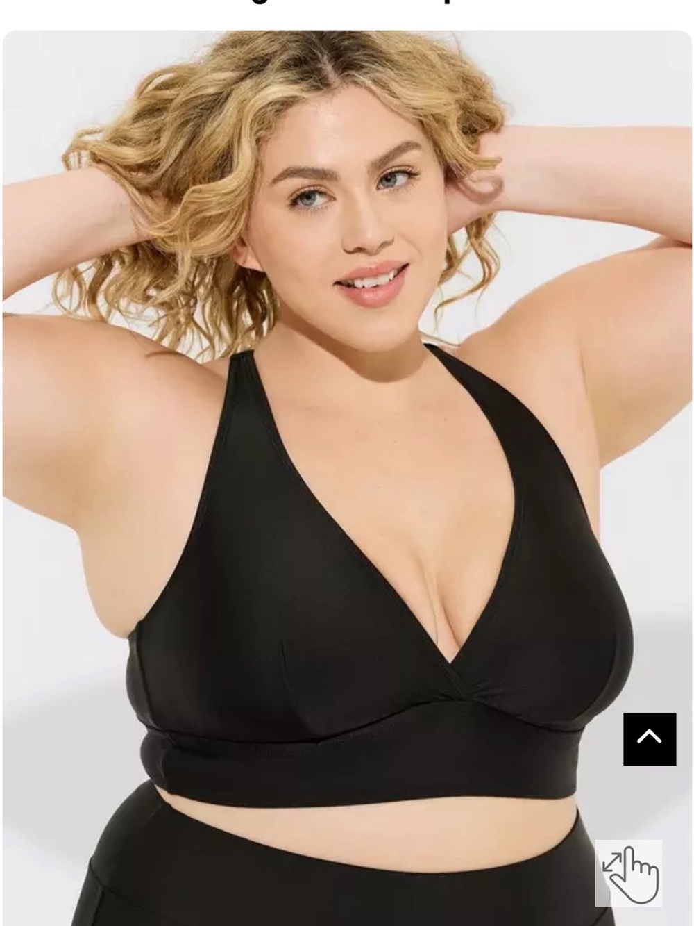 NWOT torrid Black V-Neck Swim Bikini Top